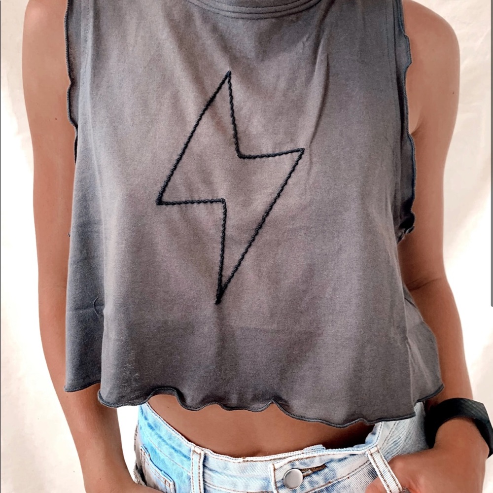 Lighting bolt crop top